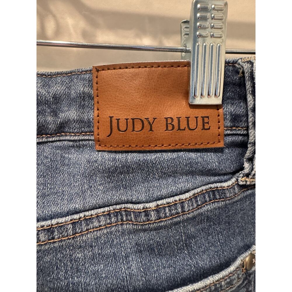 Judy Blue Women's 13/31 Jean Blue Wide Leg Crop Frayed Hem High Rise Denim - Picture 9 of 9